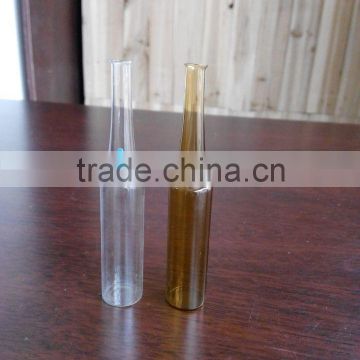 GMP and ISO standard USP type1 OPC with blue point clear and amber 10ml glass ampoule