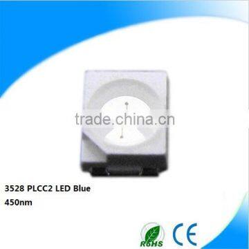 High quality and high output 3528 PLCC2 LED Blue 450nm blue LED