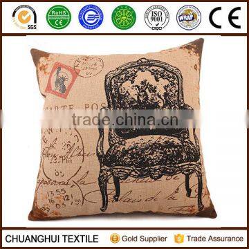 European style cotton linen printed cushion for home decoration