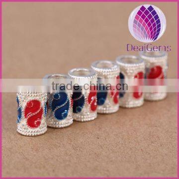 High quality tube shape S925 Thai Silver enamel beads