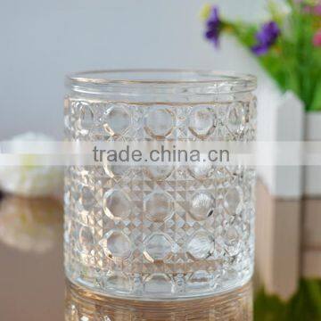 Round shaped glass candle jar candle container for long term supply