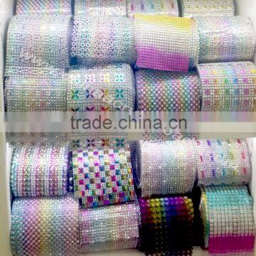 Silver Diamond Wrap Rolls Mesh for Floral Wedding Decoration 24row 10 Yard