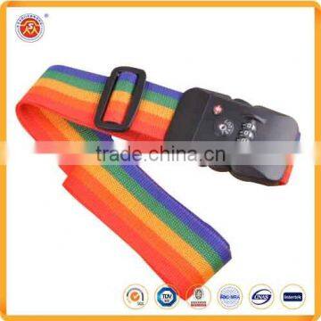 TSA luggage Belt Type and polyester Material luggage strap with combination lock