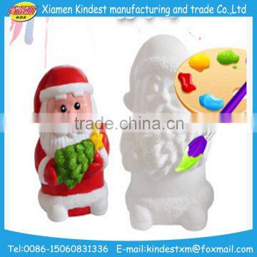 DIY Gifts Unpaintd White Ceramic Bisque Santa With Pigment and Brush