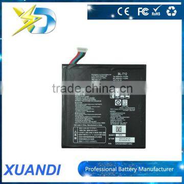 factory price for LG 3850mAh 3.8V tablet BL-T12 digital li-polymer battery