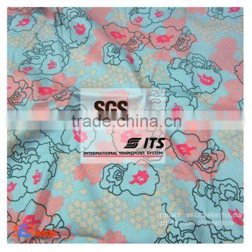 Es3229 spandex cotton twill flower printed for haren pants ,bedsheets