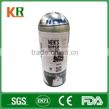 Metal T-shirt box with ball shaped lid