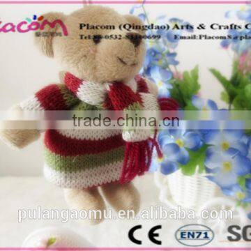 Cheapest and Hot Selling Plush Keyring Bear With Sweater photo-5