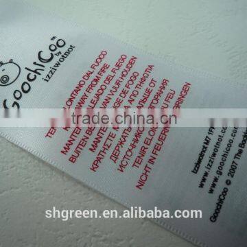 Kids clothing care printed label