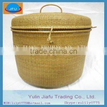 European style unique handmade weaving honey big rattan laundry hamper