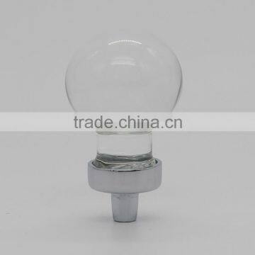 1 3/8 Inch Zinc Alloy Clear Polished Chrome Glass Knob photo-2