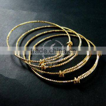 65mm diameter raw brass faceted simple adjustable wiring bracelet for beading 1900085