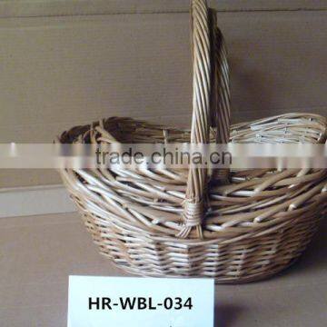 natural color egg shape 3 sets cheap willow storage basket