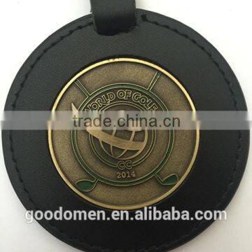 Factory Customized Professional OEM Supply Golf Round Gold Metal Bag Tags photo-2