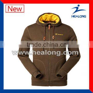 Wholesale unisex cheap brown blank hoody jacket