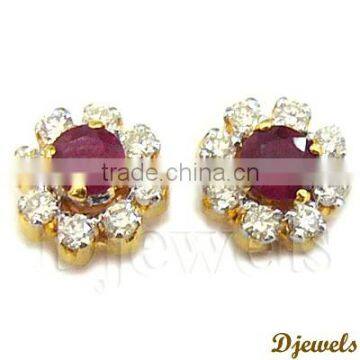 Diamond Earrings, Diamond Gold Earring, Diamond Stud Earrings