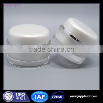 white plastic round cosmetic jar ,manufacturer wholesale acrylic 15g 30g 50g 100g 150g 200g luxury empty container for cosmetics