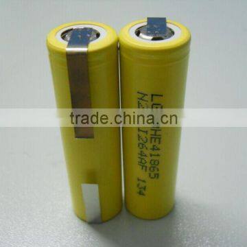 18650 battery lg he4 sdi icr18650he4 2500mah 3.7V 20A battery cell with tabs