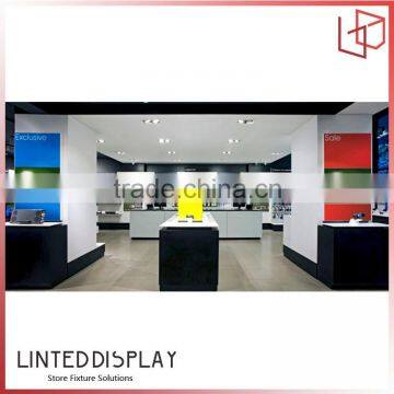 Newest electronic and mobile store glass display counter and showcase furniture