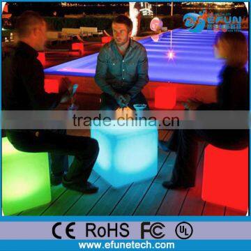 decorative illuminated led cube chair light cube seat,3d color changing led cube stool