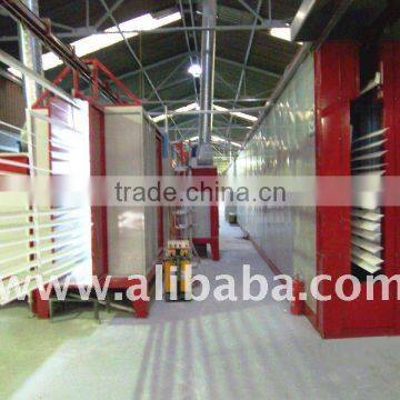 Tunnel type powder coating oven