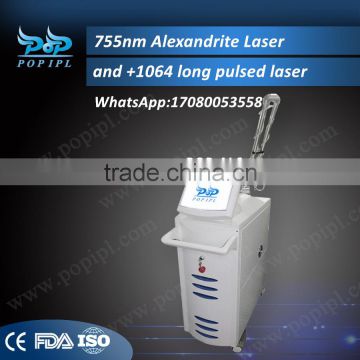 2016NEW755nm Alexandrite Laser with ND YAG laser POPIPL Professional alexandrite laser permanent hair removal hair removal