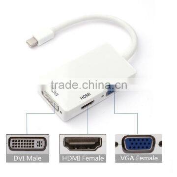 New 3 in1 Mini DisplayPort DP To DVI VGA Adapter For MacBook Pro Air
