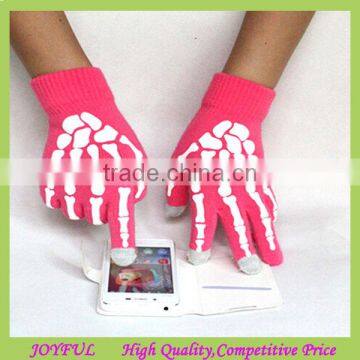 Custom winter offset printing knitted touch screen gloves