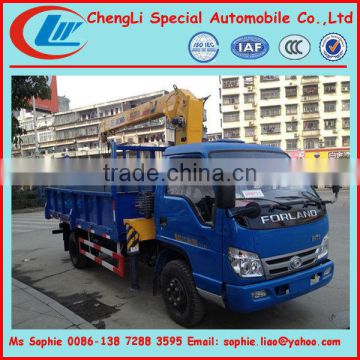 Foton 5ton dump truck with crane.Tipper truck mounted 2t crane for sale!