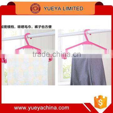 Multifunction Plastic Anti-slip Laundry Hanger With Two Circle Racks-pink photo-5
