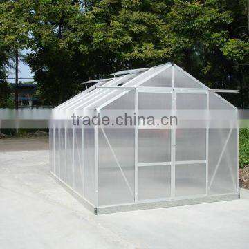 Popular hot sale China latest model aluminium garden greenhouse withstand heavy winds and snows