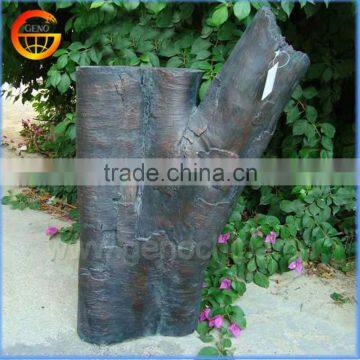 Wooden style fiberstone flower pot stand, column plant stand