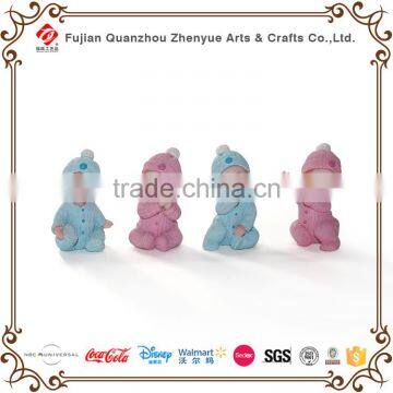 Polyresin Baby Sculpture With Chair Shoes Horse Photo Frame Leaf Holding Baby Figurine Resin Cute Baby Statue photo-5