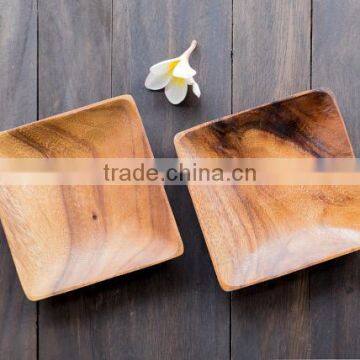 Set of 2 Handmade Square Wooden Plates photo-4