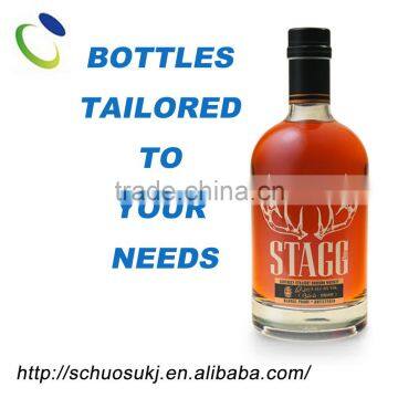 Wholesale 375ml 500ml 750ml 1 liter vodka glass bottle with cork