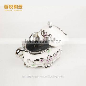Hot Sale Ceramic Ashtray Electroplating Golden Stocks photo-3