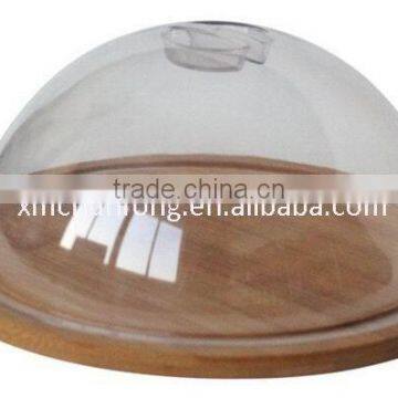 Glass Cheese Dome With Bamboo Board photo-2