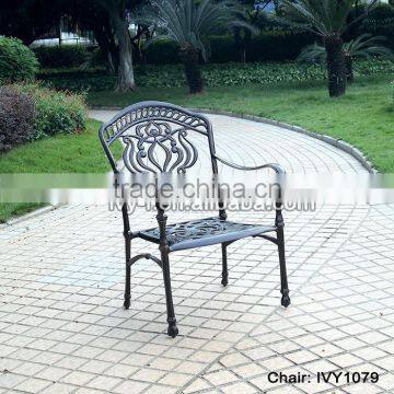 coffee shop chair garden embossed metal furniture/metal garden chair/bronze metal dining chair