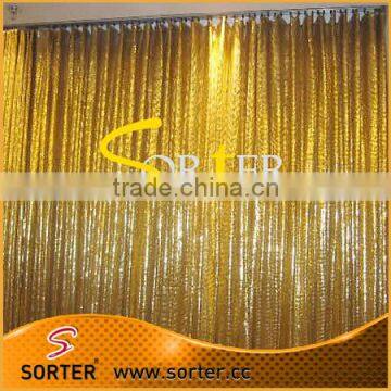 Luxurious Shimmer Metal Sequin Fabric Gold Curtains