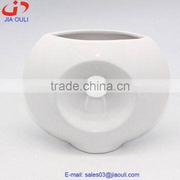 Unique design white chinese ceramic flower vase, decorative vase