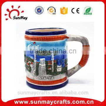 Wholesale custom high quality Turkey ANTALYA souvenir ceramic cup for sale