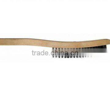 Wood handle wire brush