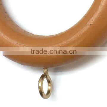 Smooth Wood Curtain Rod Ring With Screw Eye To Fit Curtain Poles Up To 35mm Diameter, Medium Brown Wood photo-4
