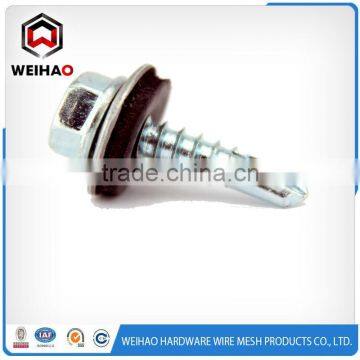 Screws Pan Hex flat Head Zinc plated Self drilling Screw