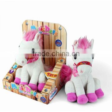 new item plush b/o cheap toy horse with music CE