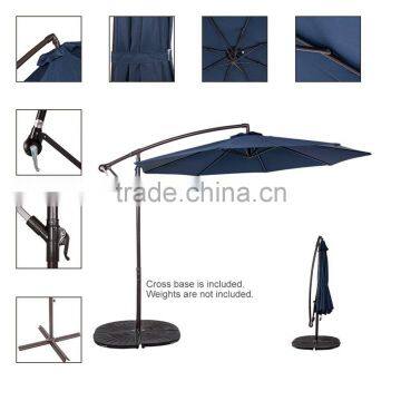 Outdoor Navy Blue 10ft Metal Banana Umbrella With Crank photo-2