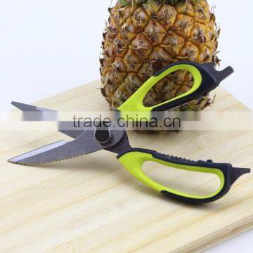 Stainless Steel Heavy Duty Checkered Chef Multifunction Kitchen Scissors photo-3
