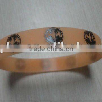 Neon light silicone rubber bracelet glow bracelet fluorescent bracelet