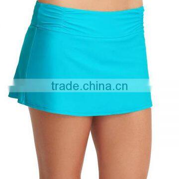 Bulk Production Wholesale High Quality Polyester Lycra Ladies Sexy One Piece Tight Blue Swimwear Shirred Swim Skirt