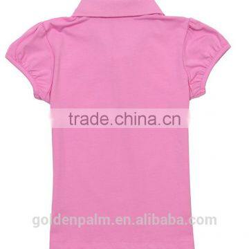 Applique Short Sleeve 95% Cotton 5% Spandex Girls Polo Shirts photo-3